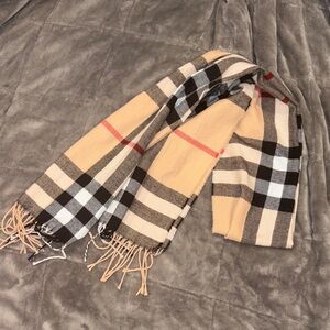 Marshalls Beige and Black Plaid Scarf